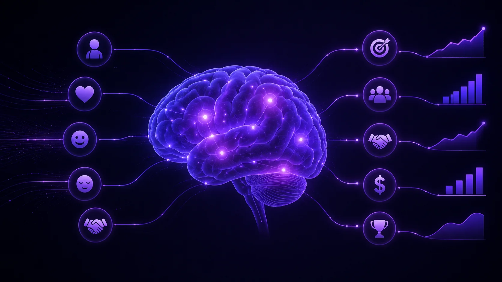 Abstract brain illustration showing emotional intelligence driving business outcomes